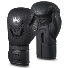 Twisto Boxing Gloves Black Rox - Pro Training & Sparring, Maya Hide Leather, Muay Thai, MMA, Kickboxing, Men, Women, Adults, Heavy Punching Bag, Focu