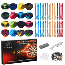 centaur 2025 Newest Dart Accessories Kit48 Dart Flights24 Aluminium ShaftsSharpenerDart Tool100 Rubber Rings15 Flight Protectors
