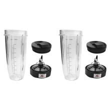 2X 32Oz Cup with Spout Lid and Blade 7 Fins Gear Replacement Parts Blade Assembly for NUTRI BL450/BL456/ BL455