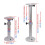 2X Adjustable Table Pedestal Detachable Table Base Stand Leg Base Aluminum Alloy Table Base Silver White 7