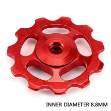 4Set 11T Bike Ultralight Aluminum Alloy Outdoor Bearing Wheel Rear Derailleur Pulleys Bicycle Parts-Red