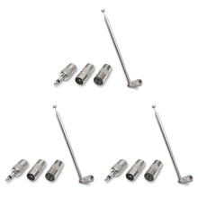 3 Set Antenna Radio FM Telescopica Antenna A Stelo Adattatore da 3,5 mm Ricevitore Stereo MAV Spina Maschio Tipo F Antenna A 7 Sezioni