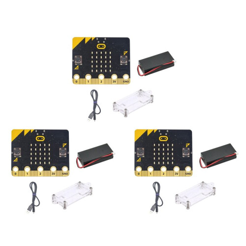 3X BBC Microbit Go Start Kit Micro:Bit BBC DIY Projects Programmable Learning Development Board with Protective Shell