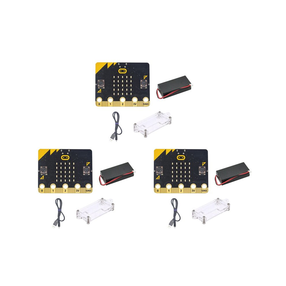 3X BBC Microbit Go Start Satz Micro:Bit BBC DIY Projekte Programmierbare Lernentwicklungsplatine mit SchutzhüLle