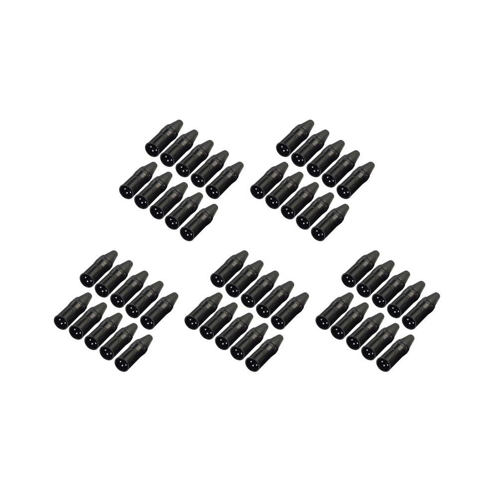 50Pcs Diy 3Pin Xlr Adapter Socket Xlr Aviation Connector Welding Microphone Cable Connector(Male) Silver 4712060460286