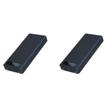 2X 8X18650 Battery Charger Box Power Bank Holder DIY Shell Dual USB 18650 Battery Storage Box, Standard Charge Black