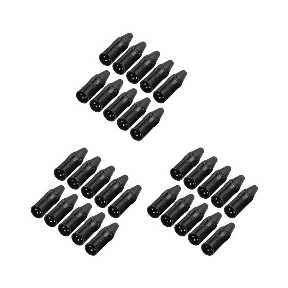 Typecat 30Pcs Diy 3Pin Xlr Adapter Socket Xlr Aviation Connector Welding Microphone Cable Connector(Male)