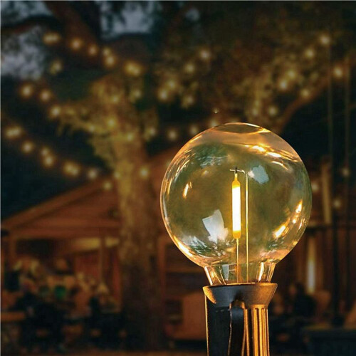 80 Pcs G40 LED Replacement Light Bulbs E12 Screw Base Shatterproof LED Globe Bulbs for Solar String Lights Warm 1