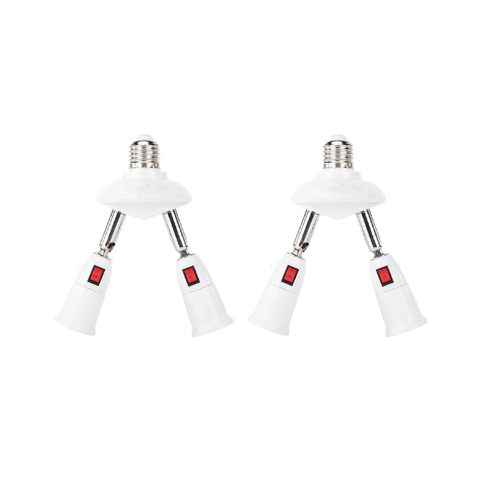 Photos - Other Electrical Equipment 2X 360 Degree Adjustable - 2 in 1 E27 Splitter Socket Adapter. E27 Standard LED Bulb Socket Adapter