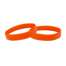 J&R Wristbands Silicone Wristbands 10 Pack Orange 202mm Adult size
