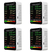 4X 6 in 1 Multifunctionele Luchtkwaliteitstester LCD-Scherm Thuis Binnen Kantoor Muurbevestigde Luchtkwaliteitstester