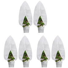 Plant Covers Freeze Protection Jacket, 2.6Ft X 4Ft Reusable Winter Drawstring Plant Covers with Zipper 6 Pack