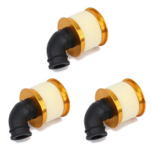 3X Luftfilter Schwamm Open Alloy Aluminium 04104 für 1/10 RC Hobby Modell Nitro Car, Gold