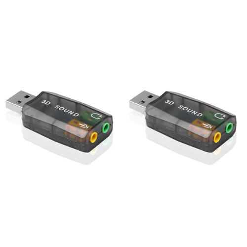 2X External USB Sound Card 3D Audio Headset Microphone Adapter for PC Desktop Support for Three-Dimensional Sound