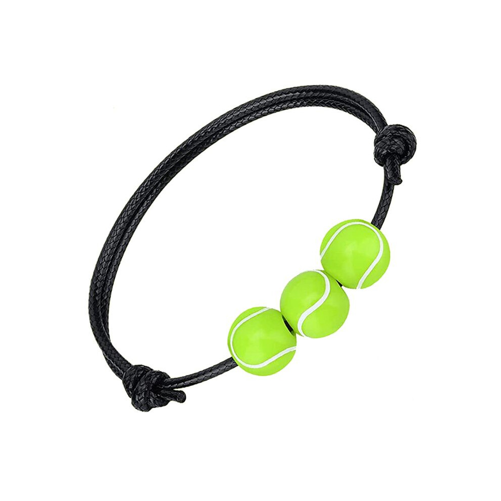 60 Pcs Tennis Charm Bracelets Tennis Tennis Beads Adjustable Wristbands Inspirational Sport Bracelet For Teens 4711985859922