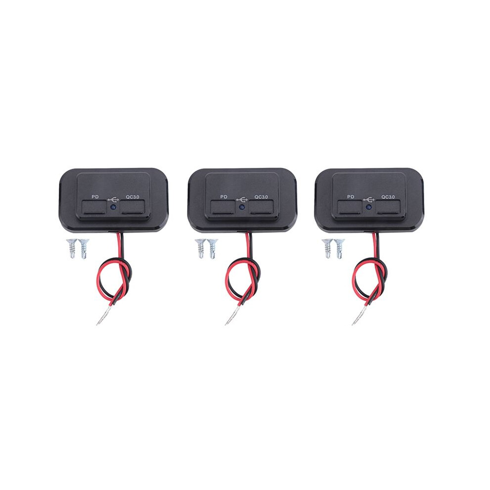 3X Usb+Pd Car Charger Socket 12V/24V Usb Charging Splitter Outlet Power-Adapter For Motorcycle -Truck 4711095922493