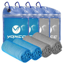 YQXCC Cooling Towels | 4 Pack 100x30 cm | Cool Cold for Neck and Face | Microfiber Soft Breathable Chilly | for Sport, Yoga, Golf, Gym, Camping, Runn