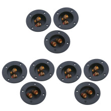 9 Pcs DIY Home Car Stereo 2-Way Speaker Box Terminal Binding Post Round Spring Cup Connectors Subwoofer Plugs (Black)