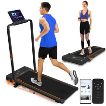 Treadmill with Incline Foldable Under Desk Walking Pad with LED Display Remote Control Portable Workout Machine for Home/Office Exercise
