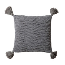 Coussin de couleur unie pour étui, glands, Chenille,-gris