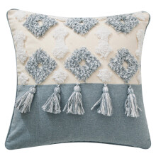 Housse de coussin touffetée style Boho,-Coutures carrées 45*45cm