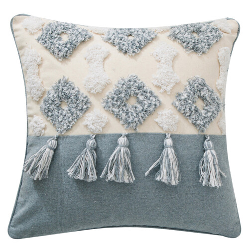 Housse de coussin touffetée style Boho,-Coutures carrées 45*45cm