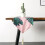 Drapeau de chemin de table de luxe en satin-Forêt tropicale rose 6