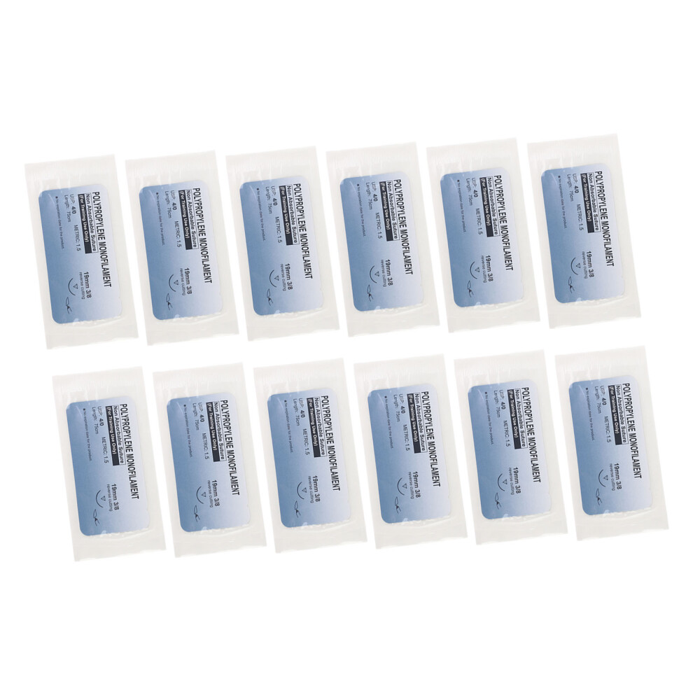 12pcs Polypropylene Suture Practice Thread Set 4/0 Wound Closure