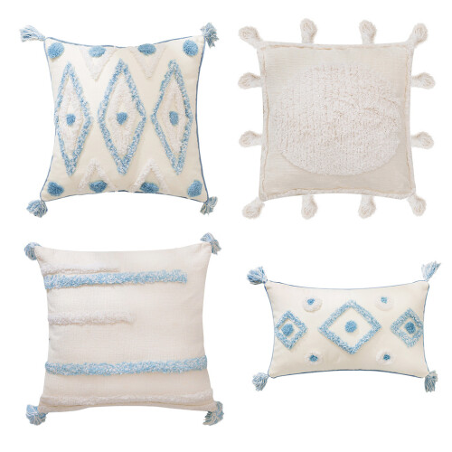 Housse de coussin décorative de style marocain-Cinq bleu 45*45cm 1