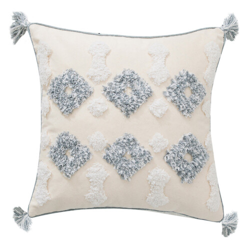 Housse de coussin touffetée style Boho,-6 carrés 45*45cm