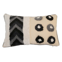 Housse de coussin touffetée Boho, coussin géométrique-2