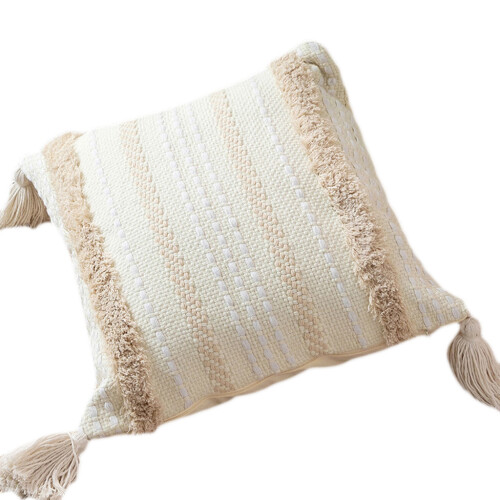 Housse de coussin lombaire de style marocain-45*45cm blanc crème