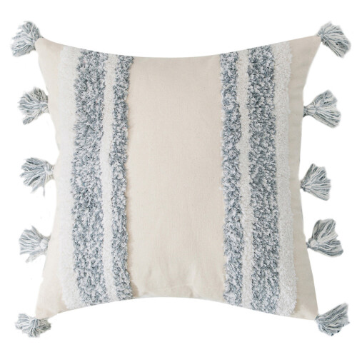 Housse de coussin touffetée style Boho,-Barre verticale 45*45cm