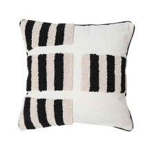 Coussin Boho pour étui, Beige, noir, tissé, touffeté,-2