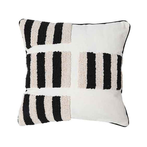 Coussin Boho pour étui, Beige, noir, tissé, touffeté,-2