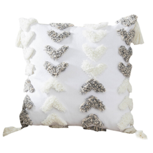 Housse de coussin décorative touffetée style Boho, coussin-8065