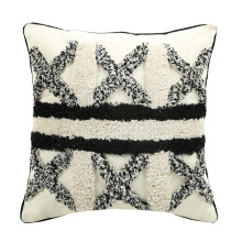 Housse de coussin touffetée style Boho, coussin géométrique-5