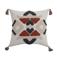 Oreiller touffeté géométrique Boho, pour étui, pompon-3