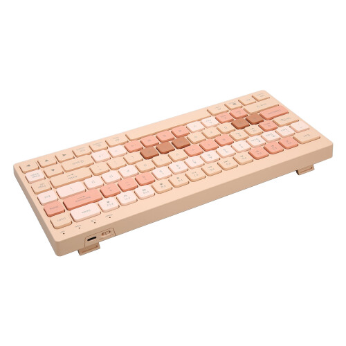 84 Keys Wireless Bluetooth Keyboard, 2000mAh, Milk Tea Color