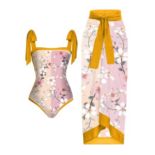 Clúdach Snámha do Mhná, Sarong Pareo le Dearadh Bikini Dhá Phíosa Clúdach Cromáin Choimeádach Ceap Cófra Tógtha Isteach Gan Tacaíocht
