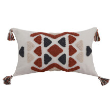 Oreiller touffeté géométrique Boho, pour étui, pompon-6