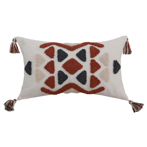 Oreiller touffeté géométrique Boho, pour étui, pompon-6