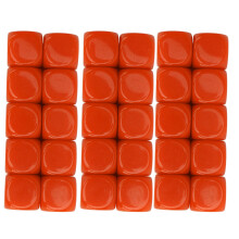 30 pezzi di dadi di plastica arancioni da 16 mm per giochi, matematica e divertimento fai-da-te