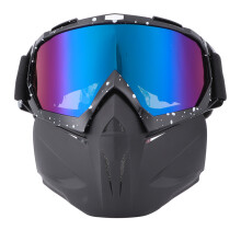 Motorcycle Goggles With Detachable Face Mask Windproof Fog Proof Dirt Bike Riding Eyewear UV Protection Adjustable Non Slip Strap For Outdoor Sports A
