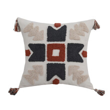 Oreiller touffeté géométrique Boho, pour étui, pompon-4