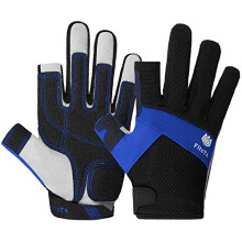 FitsT4 Full Finger Kayaking Gloves Padded Palm - Mesh Back for Comfort - Perfect for Sailing, Paddling, Canoeing, Kayaking, SUP for Men Women & Kids