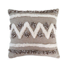 Housse de coussin bohème touffetée tissée, coussin décoratif-3