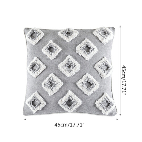 Housse de coussin décorative style Boho, carrée, douce,-3 2