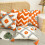 Oreiller touffeté gris orange pour étui avec pompon, coussin-2 5