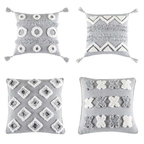 Housse de coussin décorative style Boho, carrée, douce,-3 1